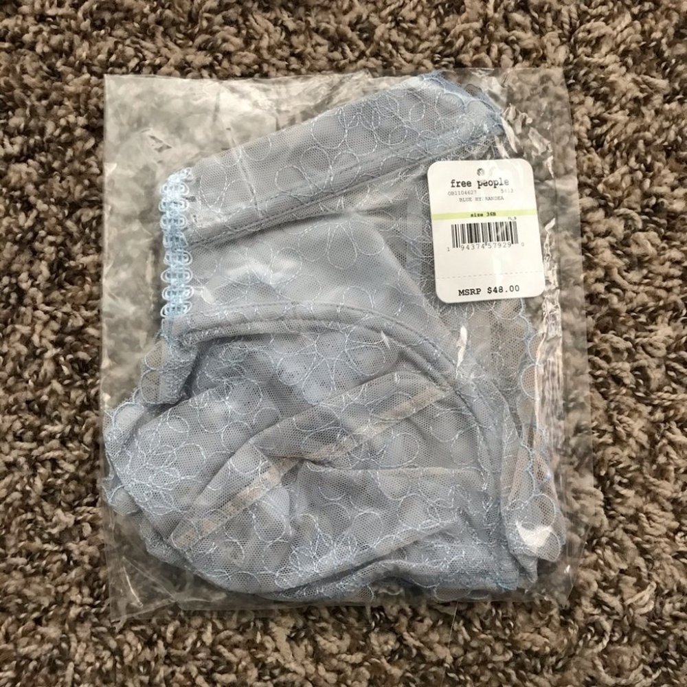 Free People Lucia Underwire Bra Blue Hydrandea - Picture 8 of 12